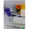 Image 2 : Plastic Cups, EzeeWrap Foil Dispenser, Affinity Mugs, Tupperware Container w/Lid, Napkins, Misc