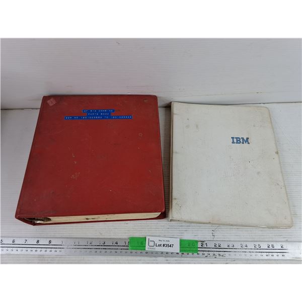 Massey Ferguson 510 Combine Parts Book & IBM Log Binder