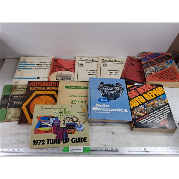 Assorted Operators Manuals, Tune Up Guide, Service Manuals & Auto Repair Books