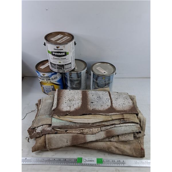 *Cloverdale Acrylic Paints, Bonding Primer & Painters Tarps, PICKUP ONLY