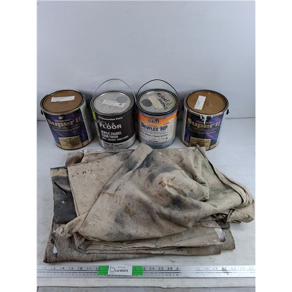 *Assorted Acrylic Paints & Painters Tarps - PICKUP ONLY