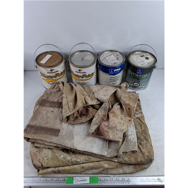 *HiHide Eggshell & Urethane Trim Enamel Paints, Painters Tarps - PICKUP ONLY