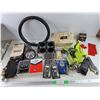 Image 1 : Shielded Audio Cables, AM/FM Clock Radio, Fram Oil Filter, Flashlight, Misc