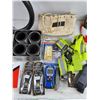 Image 4 : Shielded Audio Cables, AM/FM Clock Radio, Fram Oil Filter, Flashlight, Misc