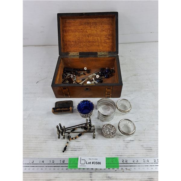 Assorted Collectibles & Wooden Jewelry Box