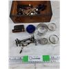 Image 2 : Assorted Collectibles & Wooden Jewelry Box