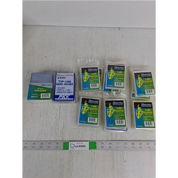 (2) Packs Card Top Loader 3 x 4", (15) Card Sleeves 2 5/8 x 3 5/8"