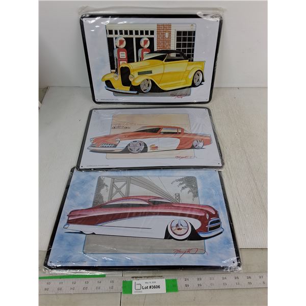 (3) Car Wall Art 16.5 x 10.75" - Metal