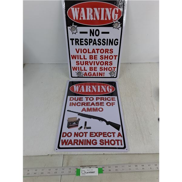 (2) Novelty Gun Wall Art 12 x 16.75" - Metal, Sealed