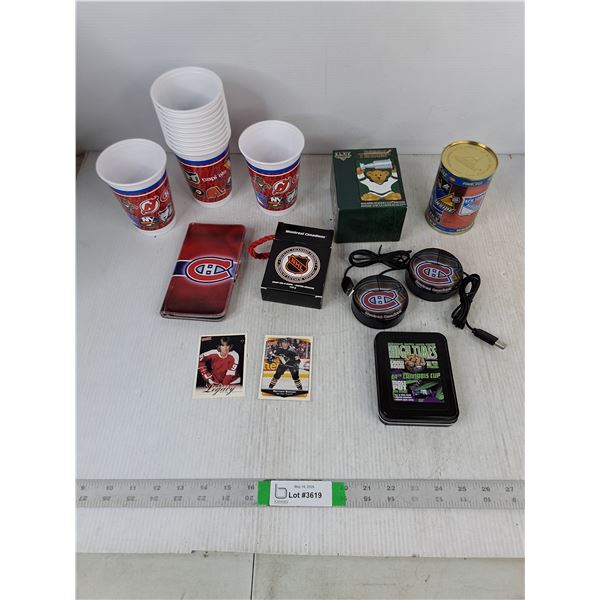 Hockey & Canadiens Memorabilia, Cards, Computer Mice, Plastic Cups, Cards, Misc.