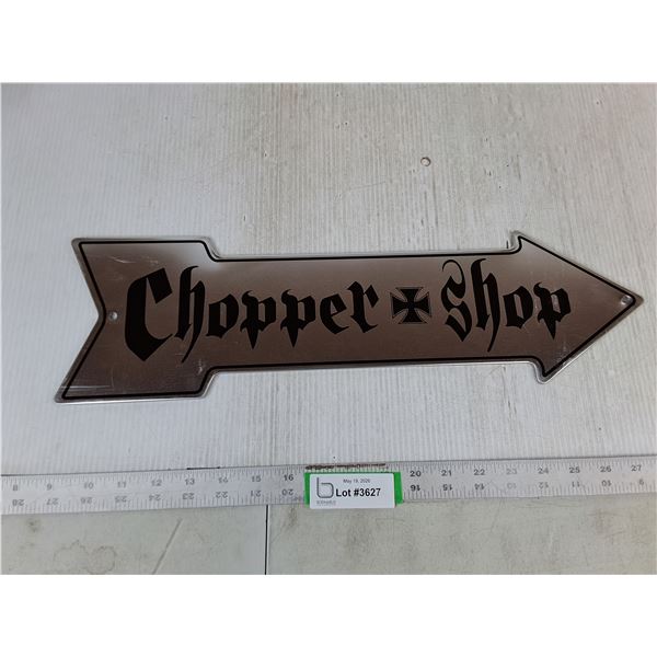 Chopper Shop Wall Art 19.75 x 5.75"Metal
