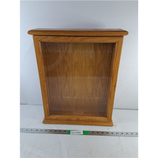 Wooden Display Cabinet with Glass Door 19.75" x 15" x 20"- Cannot Ship
