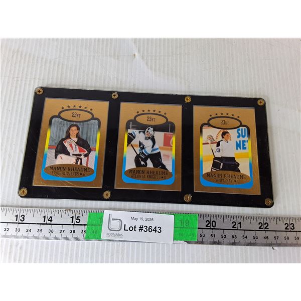 (3) Manon Rheaume 23 KT Cards- Cannot Authenticate