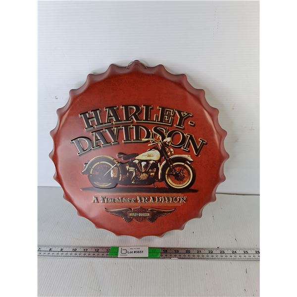 Metal Harley Davidson Wall Sign 16" Diameter