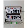Image 1 : Novelty New York & Paris License Plates