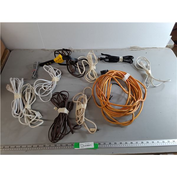(10) Extension Cords & Home Phone Cable- Untested
