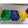 Image 1 : Plastic Milk Crate & (2) Shopping Baskets Up to 20.5" x 13.75" x 9"- Cannot Ship