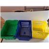 Image 2 : Plastic Milk Crate & (2) Shopping Baskets Up to 20.5" x 13.75" x 9"- Cannot Ship