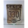 Image 1 : Vintage Metal Sask. 330 Sign 24" x 18"- Cannot Ship