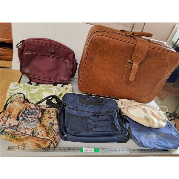 Jet Stream Rolling Suitcase 26.5" x 8" x 20" & (6) Bags- Purses, Messenger Style, Misc. Cannot Ship