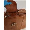 Image 4 : Brentwood Suitcase 24" x 8" x 17" & (4) Leather Style Bags- Two Zippers Require Repair, Cannot Ship
