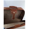 Image 5 : Brentwood Suitcase 24" x 8" x 17" & (4) Leather Style Bags- Two Zippers Require Repair, Cannot Ship