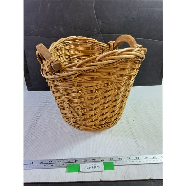 Wicker Basket with Wood handles