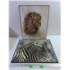 Image 1 : Wall Art Zebra and Lion on Board 16"x20"