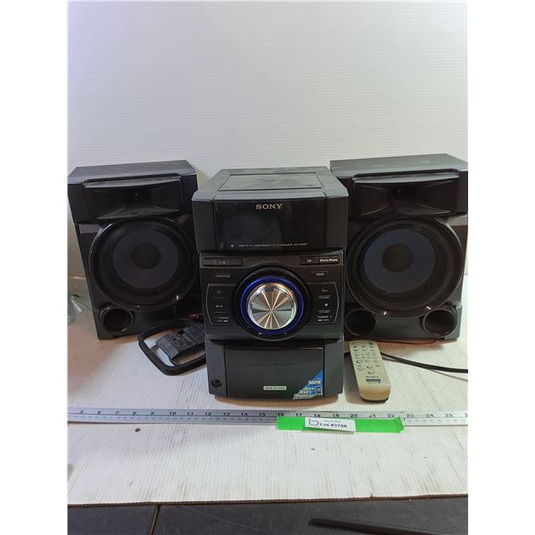 * Sony IPOD Dock CD Player w/ Speakers & Remote. Model HCD-EC709/P Powers On