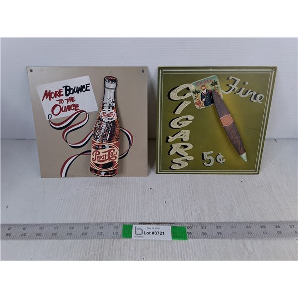 Pepsi & Cuban Cigar 3D Wall Art 8.5 x 8.5", Metal