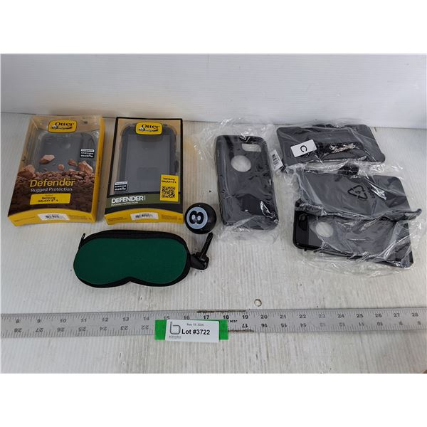 (2) Otter Box Defender Cases, (4) Otter Box Cases Misc. Mangnogrip Wristband, Misc.