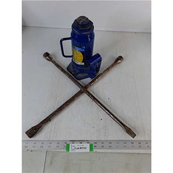 Powerfist 12 Tone Bottle Jack, 4-Way Lug Wrench, As Is, Cannot Ship