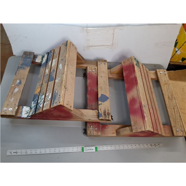 *(2) Wooden Constuction Step With Hooks, Cannot Ship