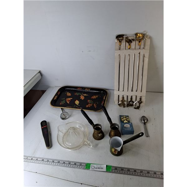 Turkish Skewers & Coffee Pots, Glass Citrus Reamer, Misc.
