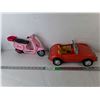 Image 1 : Barbie Toy Convertible 14" & Vespa Scooter