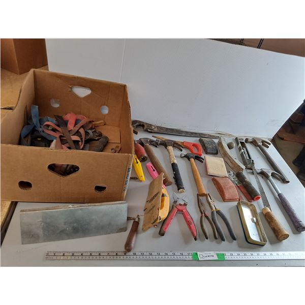 Tool Lot- Hammers Up to 13", Pliers, Trowel, Misc. As Is, Cannot Ship