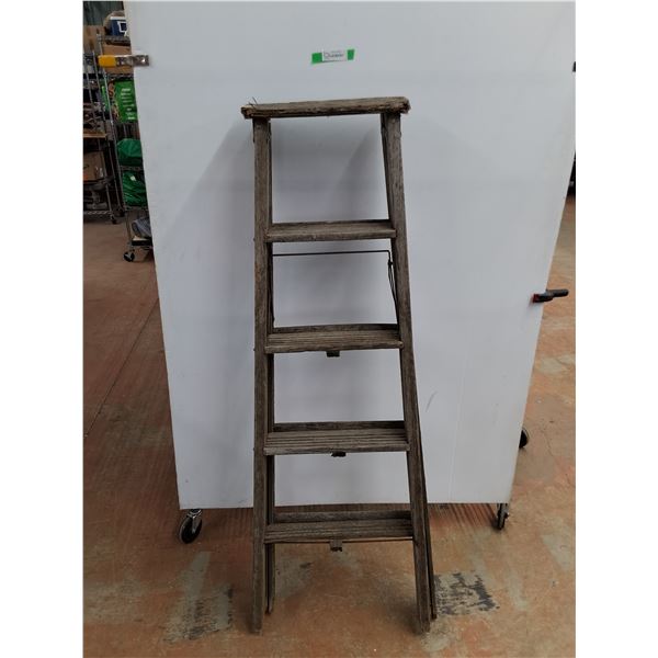 **Vintage Wooden Ladder, 5 Ft Tall- As Is, Cannot Ship