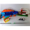 Image 1 : Hot Wheels Car Storage Truck, Fisher Price Farm Set & Tonka Police Motorcycle