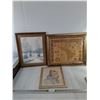 Image 1 : (2) Framed Art Pieces- Portrait & Nature and Map 24.25" x 20.25"- Cannot Ship