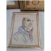 Image 2 : (2) Framed Art Pieces- Portrait & Nature and Map 24.25" x 20.25"- Cannot Ship