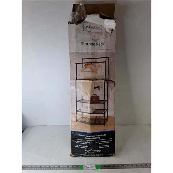 Mainstays Closet Storage Rack- As Is, Cannot Ship