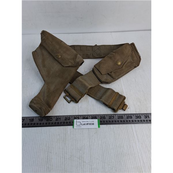 WW2 RCAF Web Belt w/Holster & Ammo Pouch