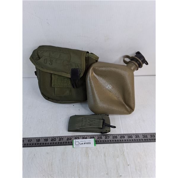 US Army Issued 2-Quart Canteen, Cover & Strap