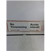 Image 1 : Metal Canadian Military "No Trespassing" Sign - 35" x 13" - CANNOT SHIP