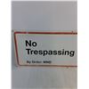 Image 2 : Metal Canadian Military "No Trespassing" Sign - 35" x 13" - CANNOT SHIP