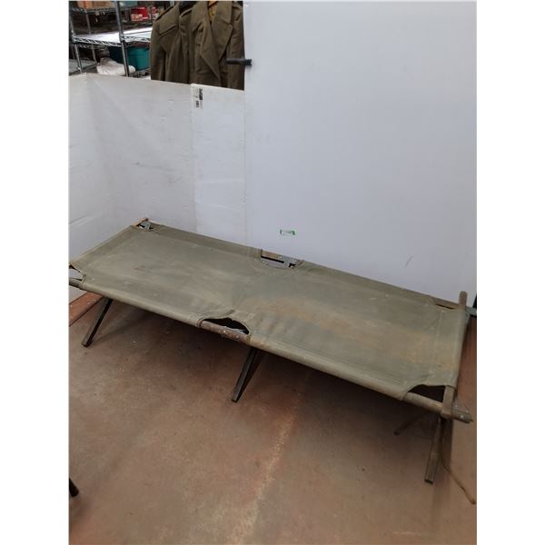 Canadian Military Folding Cot - 77x31x17" Open, 38" Length Closed - Cannot Ship