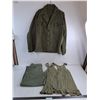 Image 1 : WW2 US Army "13 Star Button" HBT Combat Shirt-34R, Pants-32W & Tank Tops-Medium