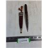 Image 1 : Handmade African 6" Fixed Blade Knife & Leather Scabbard