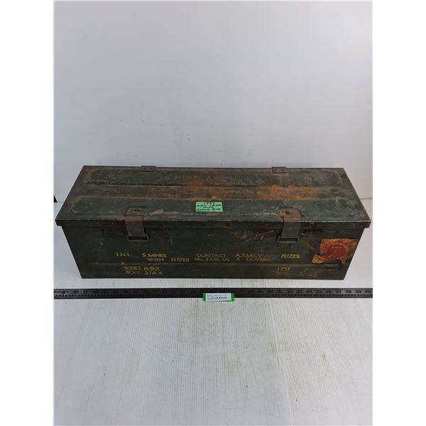 WW2 Anti-Tank Mine Ammo Box from 1943 - 28.5x9x9" - Pickup Only