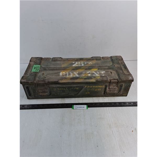WW2 25 lb Ammo Box from 1945 - 22x9.5x5" - Cannot Ship